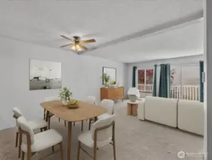The layout flows effortlessly into the kitchen, creating a welcoming space for both everyday living and entertaining.