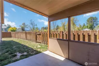 Backyard Covered Patio off Slider