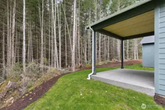 ***Actual Home *** Covered patio and green space with back yard area