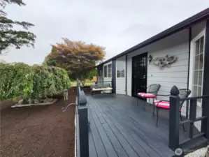 Wood deck entry