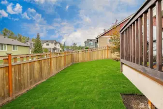 view of backyard #3—fenced in space like this is rare in this development!