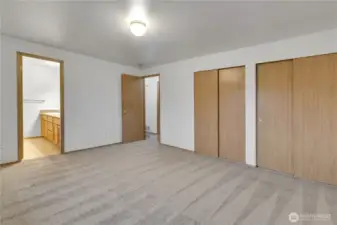 Another view of the primary BR with two large closets.