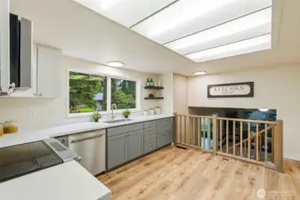 Gleaming countertops offer beauty and function.