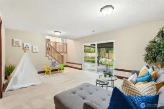 Slider provides direct backyard access.