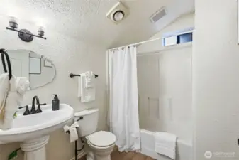 Full bath downstairs - just steps from the family room and bedroom.