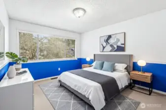 [Photo is virtually staged.] Well-sized bedrooms with comfortable layouts.    Ideal for guests, office, or hobbies.