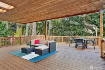 All-weather fun awaits on the covered deck with skylights.
