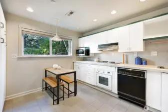 Great storage plus casual dining space.