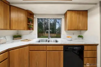 Although smaller in size, there are still plenty of counters and cabinets for all your cooking needs.