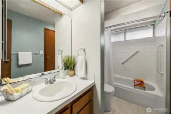 Bathroom on the main level of the home.