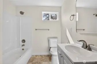 Bathroom off of primary bedroom