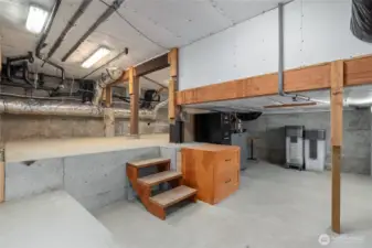 You are entering the world's nicest crawl space. Tons of storage.