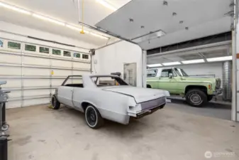 This is inside the Body Shop. Includes work space, storage and a fully functioning auto paint booth (price negotiable).  Don't miss the 144 sf mezzanine and 340 sf attic!