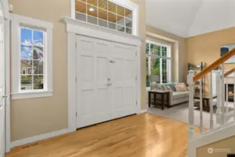 Step into a spacious entryway thoughtfully equipped with a generous coat closet, providing ample storage for your coats, shoes, and umbrellas, keeping your entry organized and clutter-free.