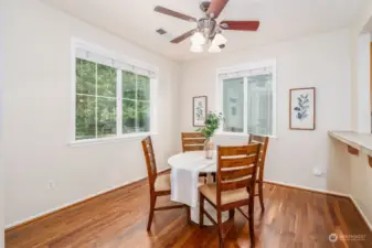 Dining room is just off of the kitchen making it perfect for entertaining.