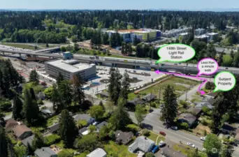 Another aerial view of the property and the proximity to the light rail station