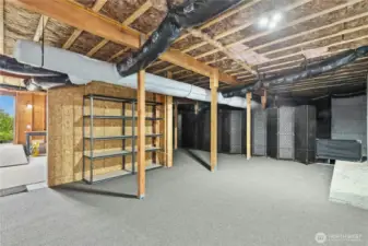 Part of the 864 sf basement.