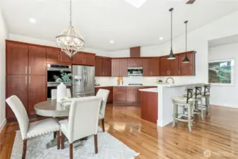 Dining room opens to kitchen