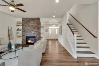 As you enter the home you are greeted by polished easy care flooring and a nice open floor plan.