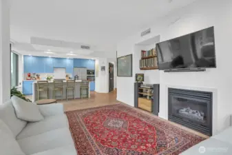 Looking into the living room from the kitchen again