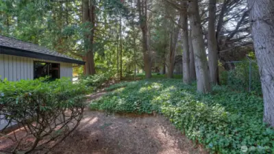 Greenbelt backdrop provides peaceful views and a sense of seclusion.