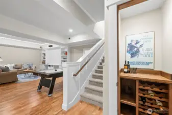 Hidden wine nook/cellar for stashing the good stuff.