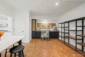 Large basement crafting room for all your projects, big or small.  Sewing, painting, modeling, or just storage; How will you use this room?