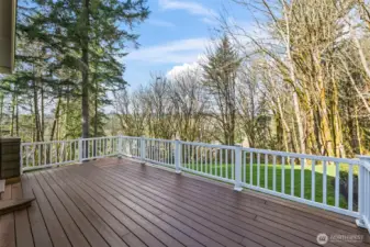 A spacious deck directly off the kitchen is just waiting for your outdoor dining amongst the trees in total privacy.