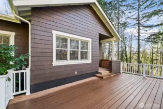 Covered alcove for your barbecue directly off the kitchen makes grilling easy in any weather.