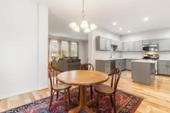 View of dining room and gorgeous kitchen