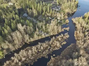This shows outlet pathway from property to the entrance of the lake