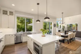 A nice view from the kitchen sink out to the backyard.