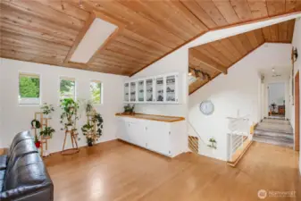 Just off to the right is additional counter space and storage.