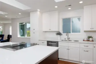 Bright & light chef's kitchen provides plenty of natural light from the three new skylights.
