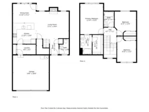 This floor plan is of unit 129. Unit 127 is a mirror image of this plan. Dimensions are approximations only.