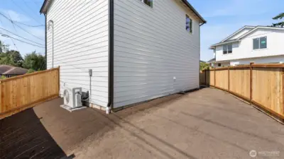 Back yard is ready for your personal landscaping touches.