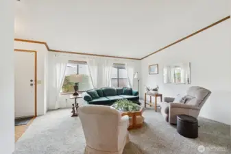 Vaulted ceilings in main living areas