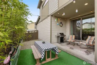 Private side yard with great privacy and natural gas BBQ stub. Corner lot with no neighbor on this side!