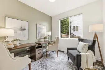 Main floor bedroom makes for a great office or guest bedroom