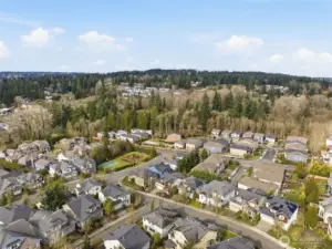 Neighborhood playground and sport court just down the street from the home