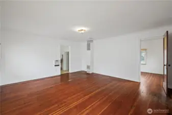 Living Room with wooden flooring.