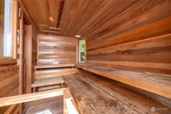 Inside sauna