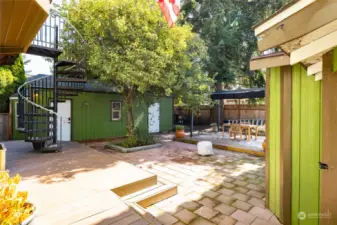 Backyard patio and deck