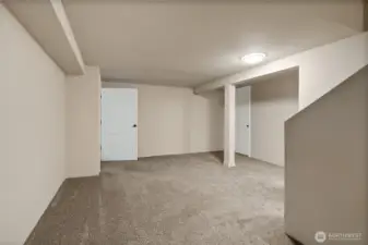 Great room down with access to back yard