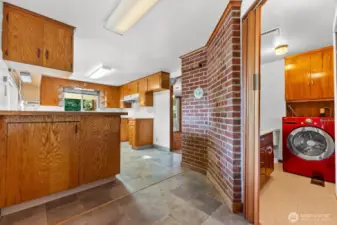 3/4 Bath and washer/ Dryer off Kitchen