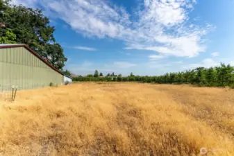 1 Acre fenced with gated entry off Kermel Road. Back side of Garage Shop building.