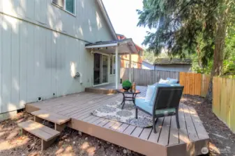 No grass in the backyard. Low maintenance care.
