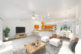 This open floor plan is so inviting and with brand new carpet, fresh paint inside & out, new doors & trim, and a 3 car garage, is practically impossible to find on South Hill, at this price! Virtually staged.