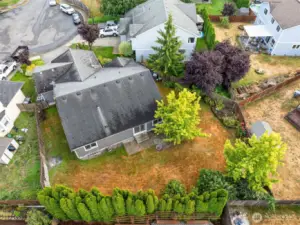 This aerial view shows off the size and usability of this almost 9,000 sq ft lot!