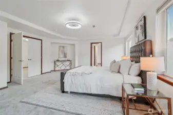 Primary suite with view of access door